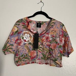 LF the brand Pink Hawaiian shirt size small